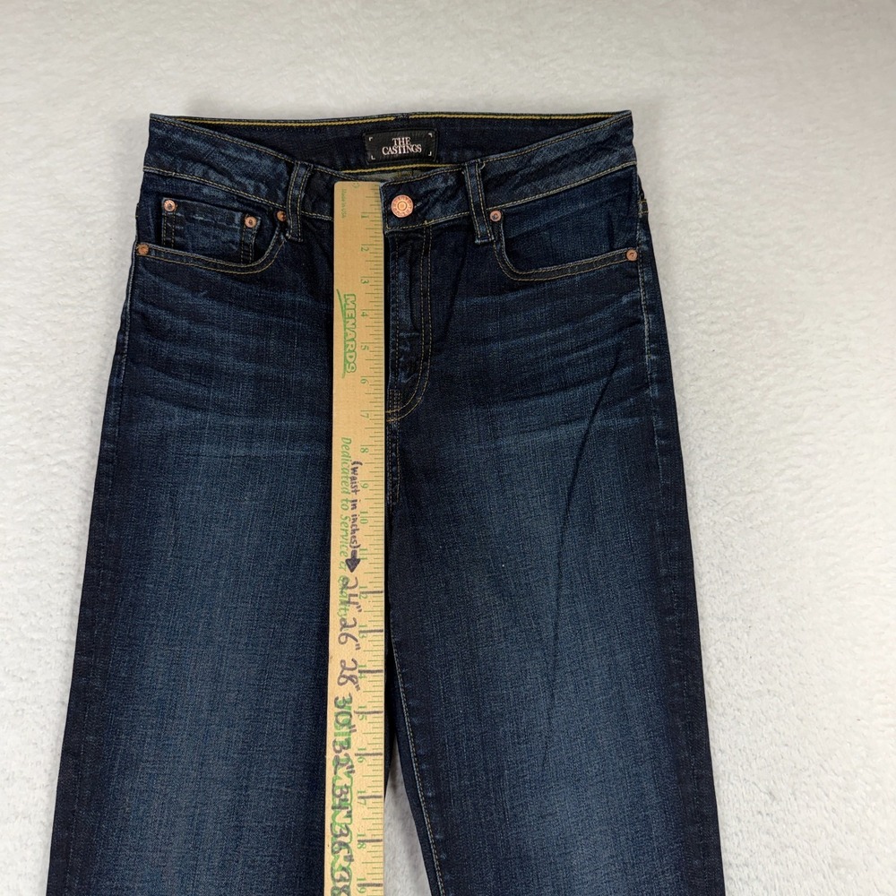 The Castings High Rise Flare Blue Jeans Womens 29 (27x33) Dark Blue Made in USA - Picture 3 of 11